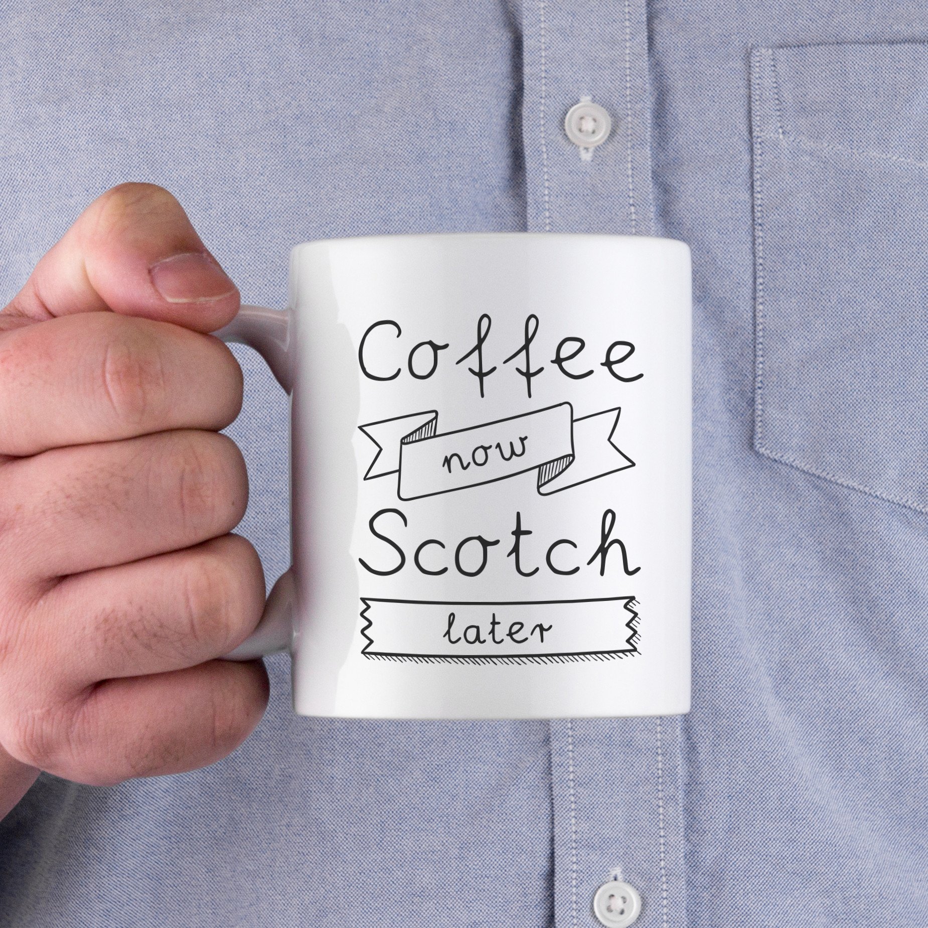 Main Coffee Now Scotch Later Coffee Mug -Father's Day image