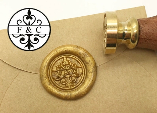 Main Initials Wax Seal Stamp Personalized Monogram Custom wedding image