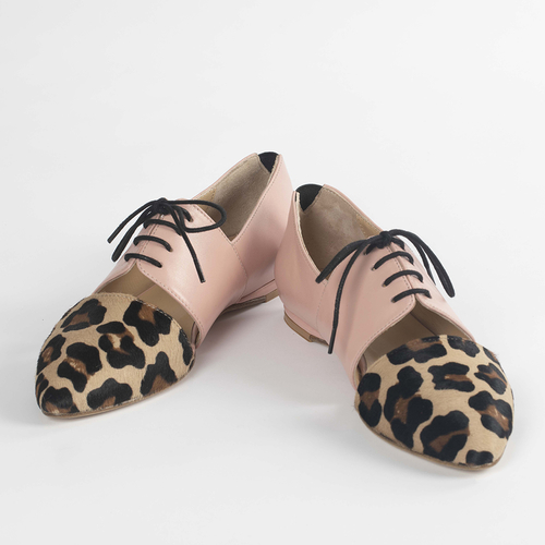 Main Calf Hair Leather Flat Shoes- Native by Lordess image