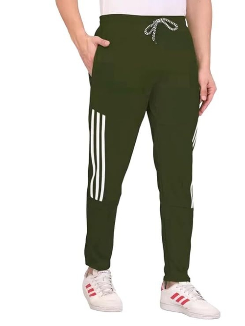 Main Men's Mehndi Green Lycra Full Elastic Sport Wear Stretchable Track image