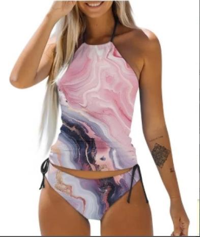 Main Marble Print Beach Bikini image