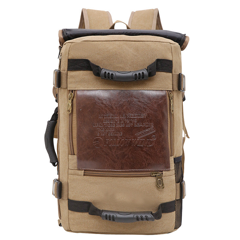 Main Men's Canvas Huge Travel Functional Versatile Backpack image