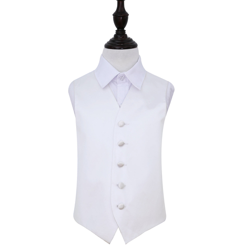 Main Plain Satin Waistcoat - Boys - White, 22' image