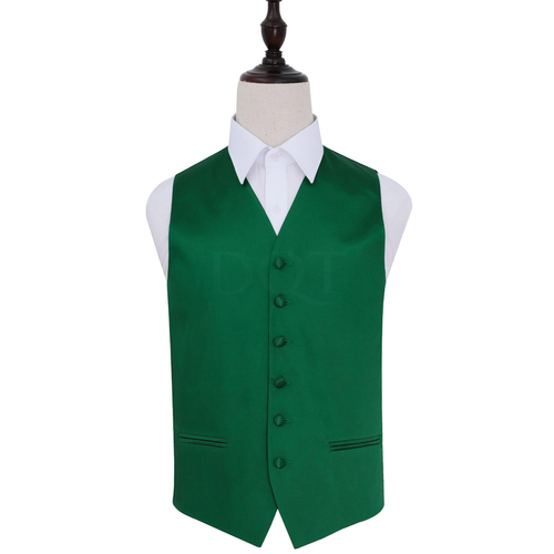 Main Plain Satin Waistcoat - Emerald Green, 40' image