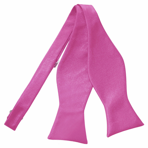 Main Plain Satin Self-Tie Bow Tie - Mulberry image