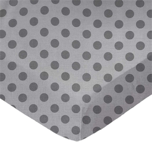 Main SheetWorld Fitted Cradle Sheet - 100% Cotton Woven - Grey Polka Dots image
