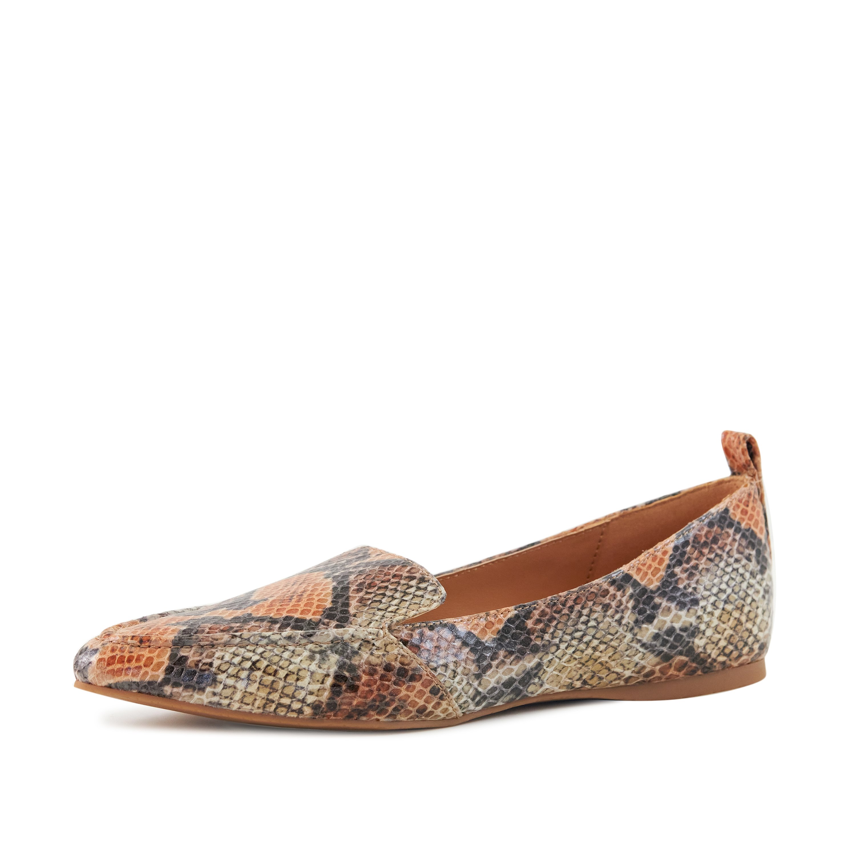 Main Women's Flat Socialite Orange Snake Skin image