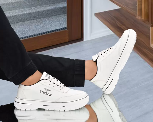 Main Trendy Shoe White Comfort sports shoe Sneakers For Men  (White) image