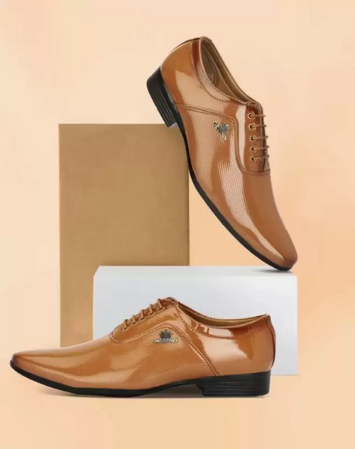 Main Trendy Shoe Comfort formal shoe party wear Party Wear For Men  (Tan) image